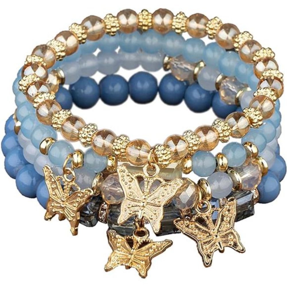 Bohemian Multilayer Colorful Stretch Beads Bracelets Butterfly Bracelet